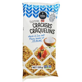 SIGDAL BAKERY - Crackers Ierburi și Sare de Mare 120G