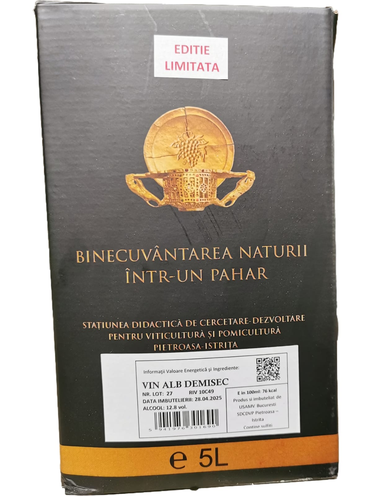 Pietroasa Veche Vin Alb Demisec  Cupaj: Alb Aromat+Grasa+Feteasca Alba Bag in Box 5L